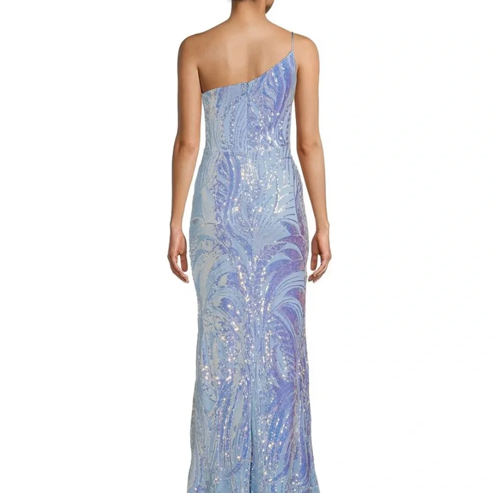 Sky blue iridescent prom dress / formal dress was used for 4 hours. No tags - Picture 10 of 10